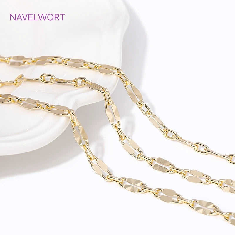 14K Gold-Plated Brass Jewelry-Making Chain