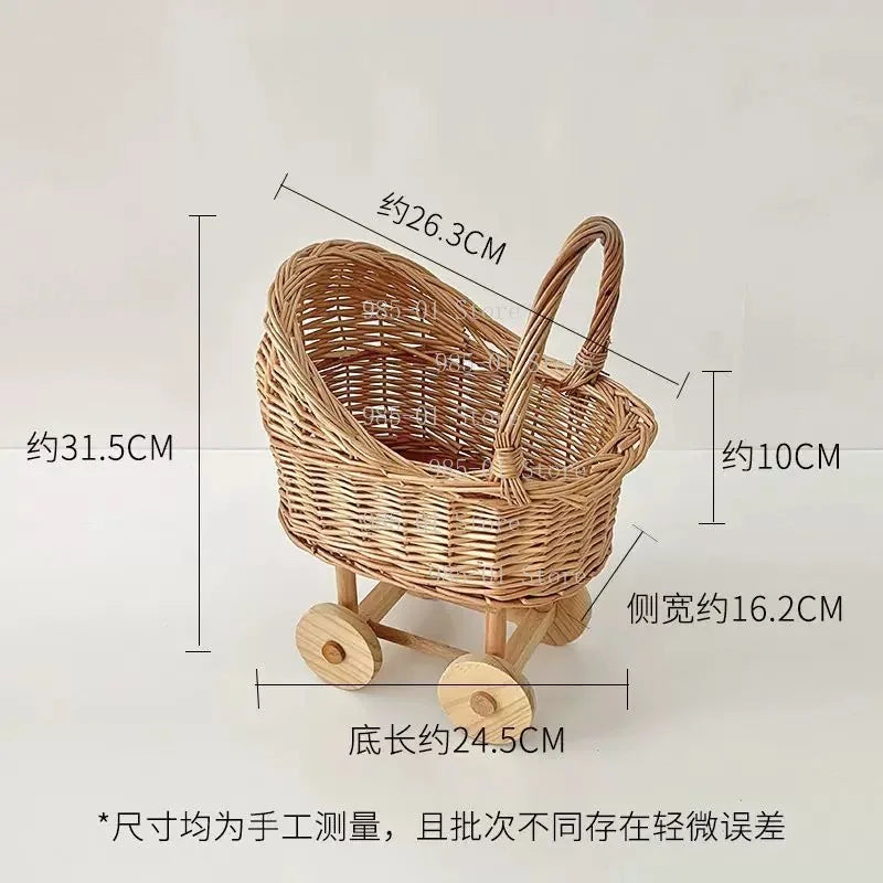 Handwoven Wicker Baby Bassinet & Storage Basket