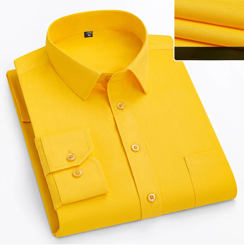 Camisa de vestir entallada de manga larga para hombre