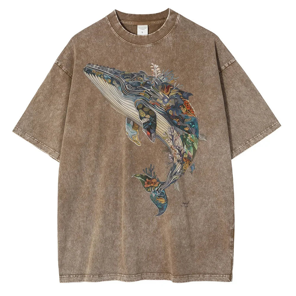 Men’s Whale Print Cotton T-Shirt