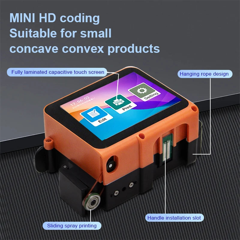 Portable Mini Printer Handheld Inkjet Printer Label Printer Expire Date QRCode Batch Number Pattern Packaging Bag Coding Machine
