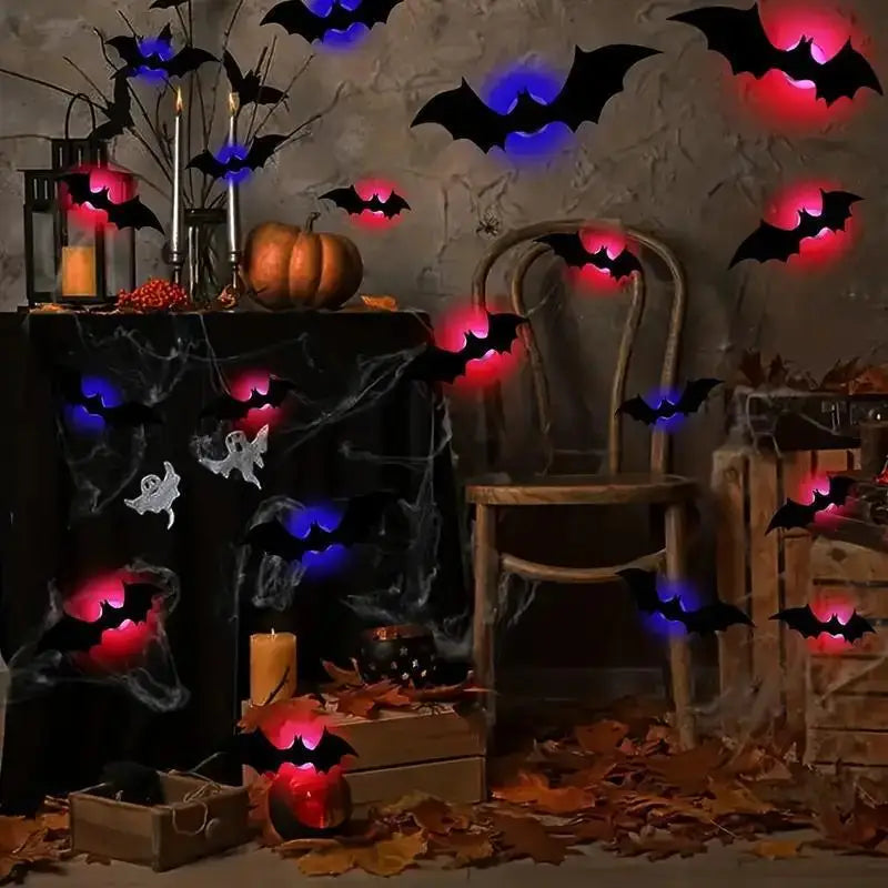 Halloween 3D Bat LED Night Light Wall Decor