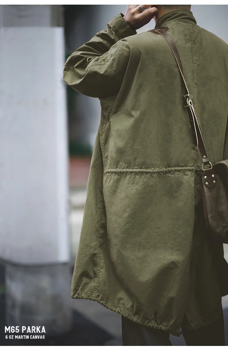 MADEN Men’s Vintage M65 Fishtail Trench Coat