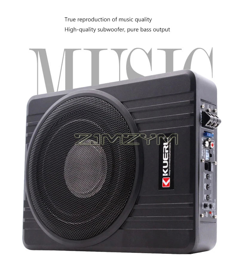 12V High Power Active Subwoofer with Built-in Amplifier, 10"  8'' Slim Under-Seat Active Powered Car Truck Subwoofer