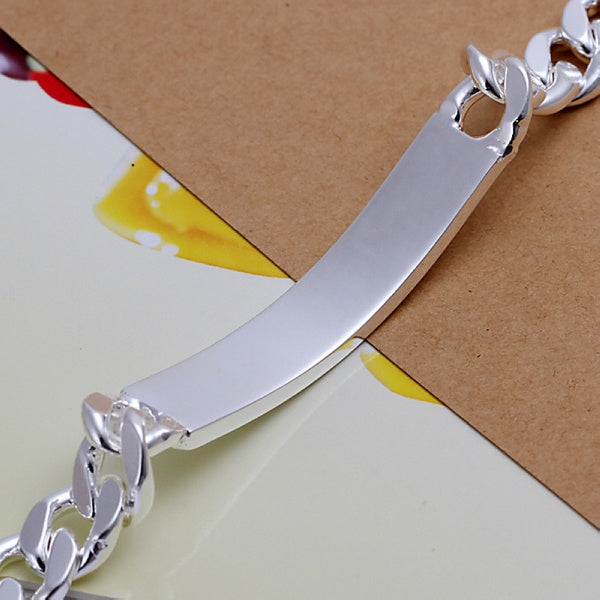 10mm Silver-Color Geometric Chain Bracelet