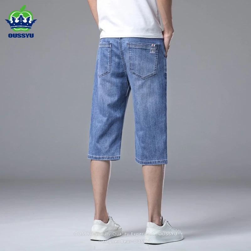 Men’s Baggy Denim Cargo Shorts – 3/4 Length