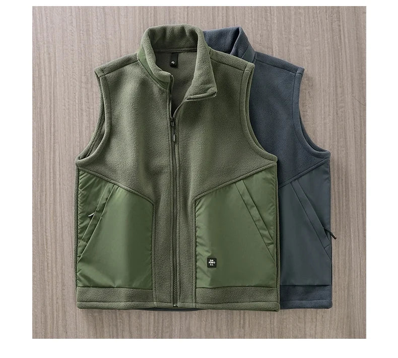 DUKEEN Men’s Stand-Collar Zip Vest