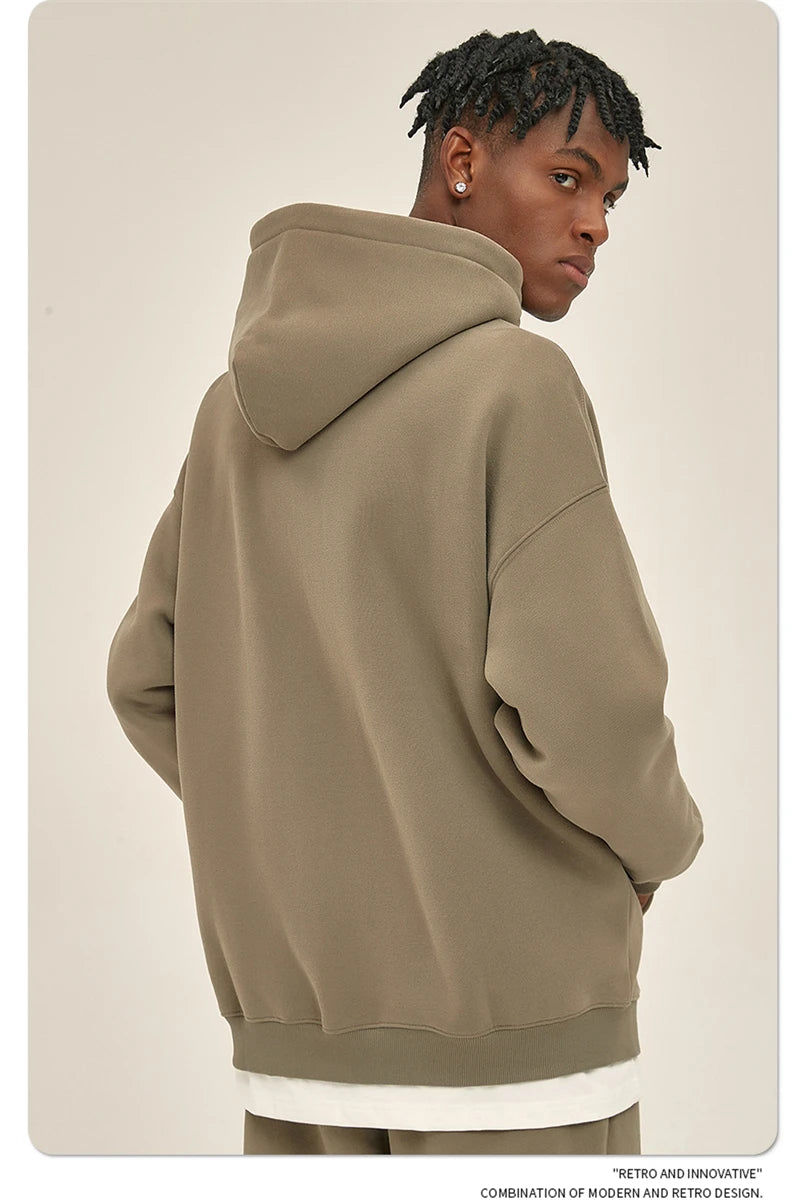 ZODF New Men Double Headed Zipper Fleece Hoodies Unisex Loose Basic Solid Warm Hooded Sweatshirts Coats For Winter HY0633 Padilla Innovations LLC