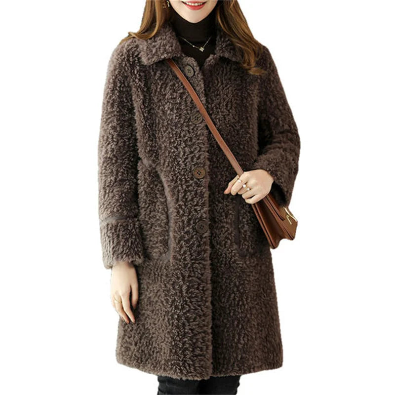 Women’s Long Wool-Blend Winter Coat