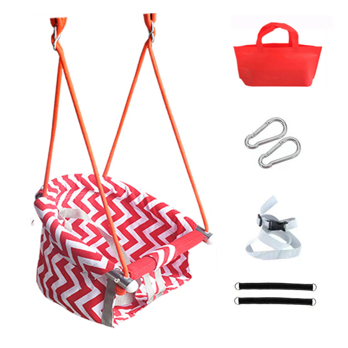 Children Hanging Swing Adjustable Strap Length High Back Full Bucket Swing Set Toddler Swing for Kids Indoor and Outdoor Use