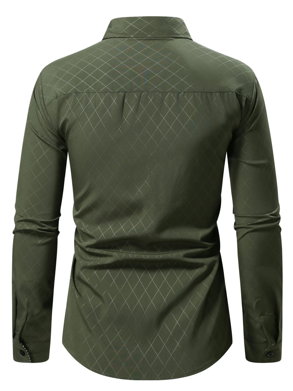 Camisa de manga larga con botones para hombre, estilo casual elegante