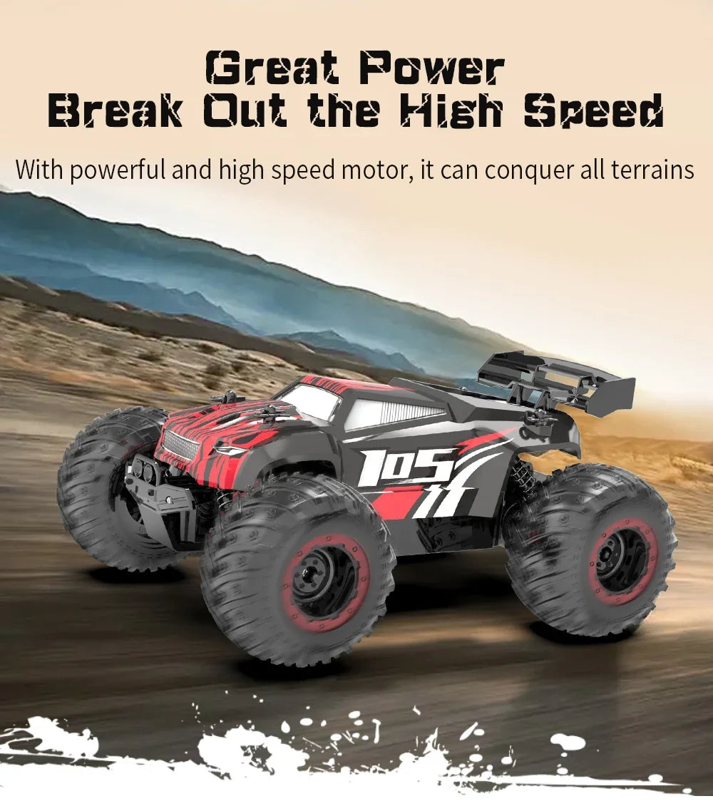 1:18 Remote Control Car 25KM/h with Led Lights 2.4G Inductor RC Off-Road Cars High Speed Brushless Motor Children Toys