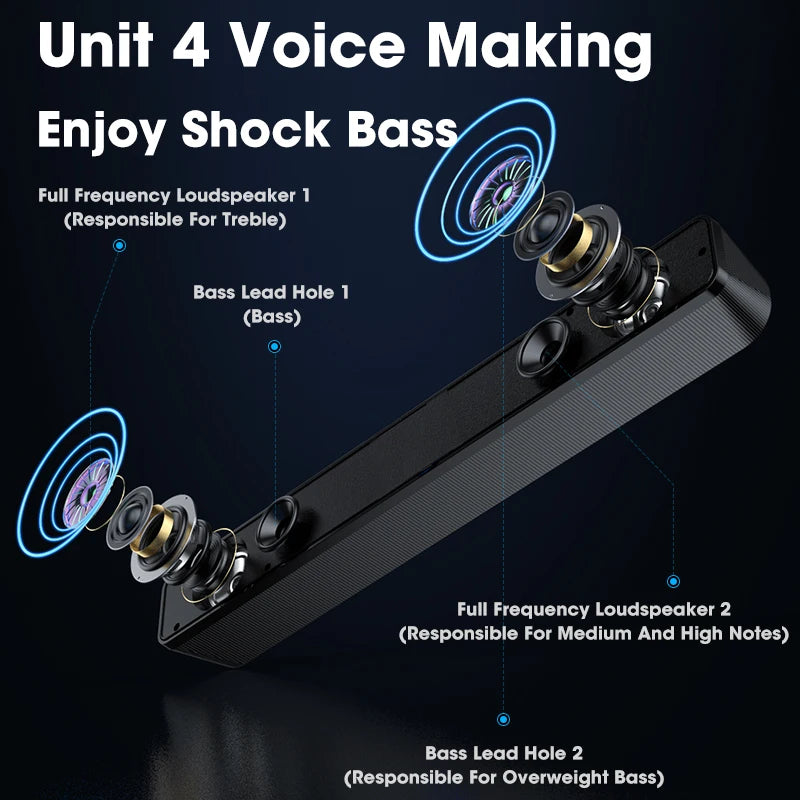 Bluetooth Soundbar for PC, TV & Laptop