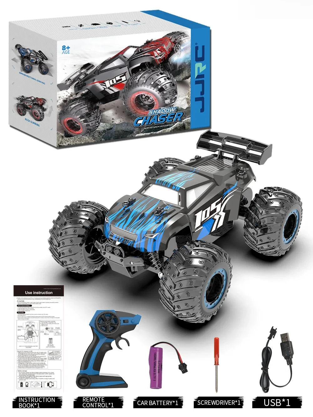 1:18 Remote Control Car 25KM/h with Led Lights 2.4G Inductor RC Off-Road Cars High Speed Brushless Motor Children Toys