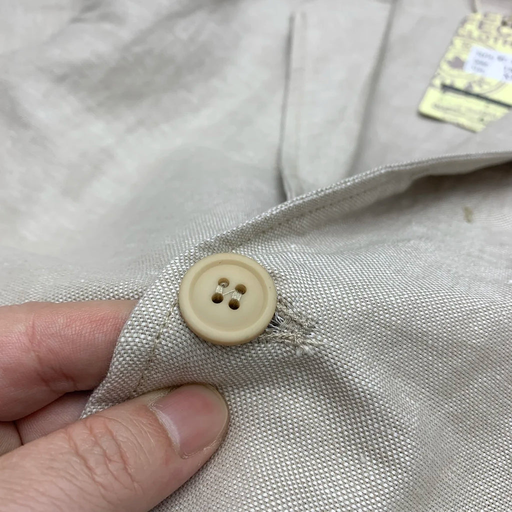 Chaqueta de traje para hombre de algodón y lino estilo japonés