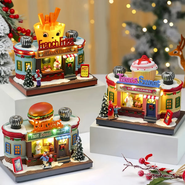 Lighted Santa Music Box Ornament