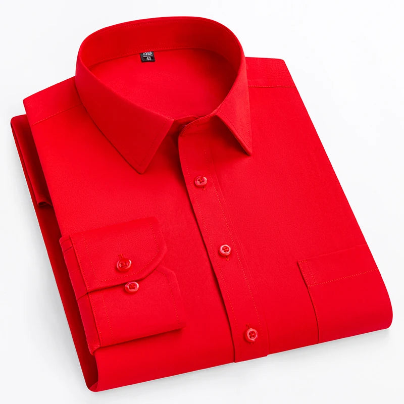 Camisa de vestir entallada de manga larga para hombre