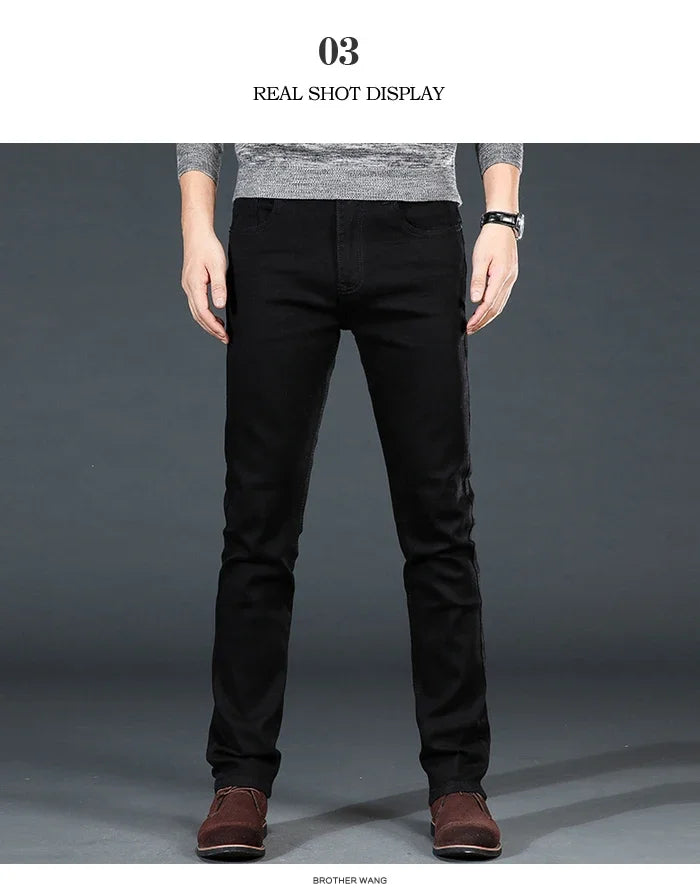 Men’s Black Straight-Leg Denim Jeans