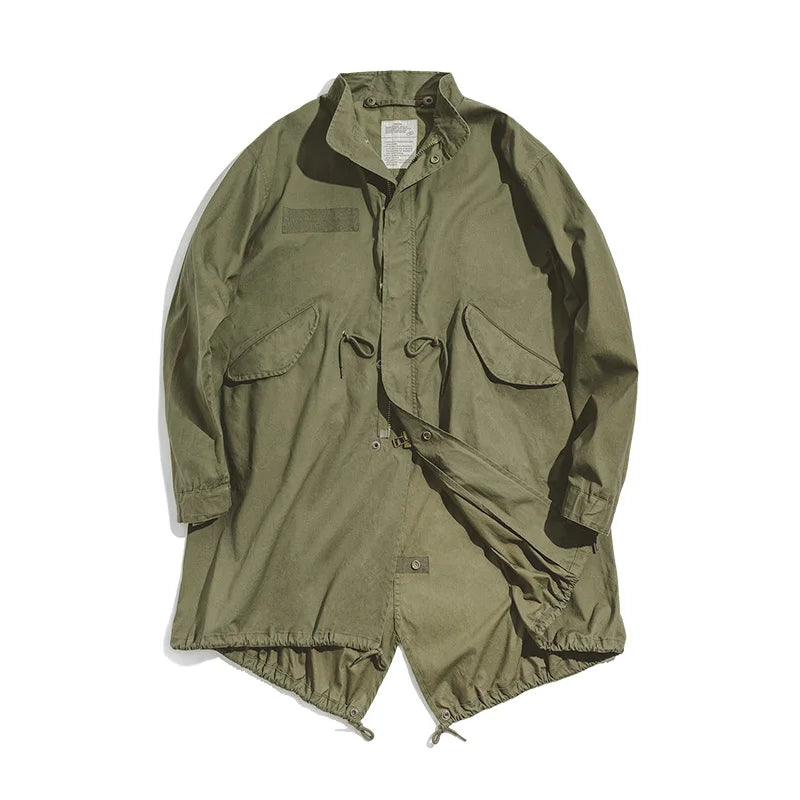 MADEN Men’s Vintage M65 Fishtail Trench Coat