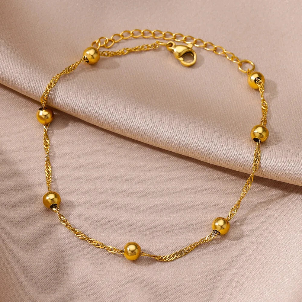 Tobillera de acero inoxidable para mujer