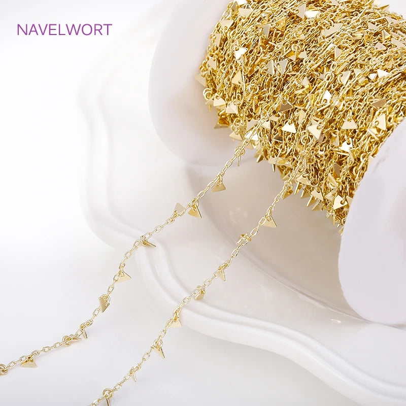 14K Gold-Plated Brass Jewelry-Making Chain