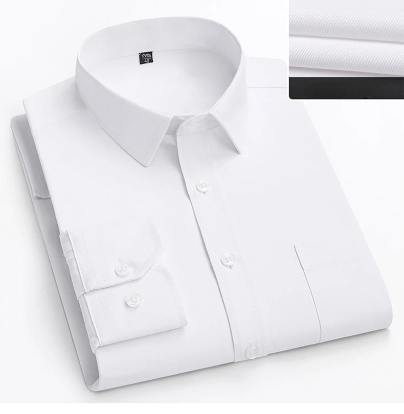 Camisa de vestir entallada de manga larga para hombre