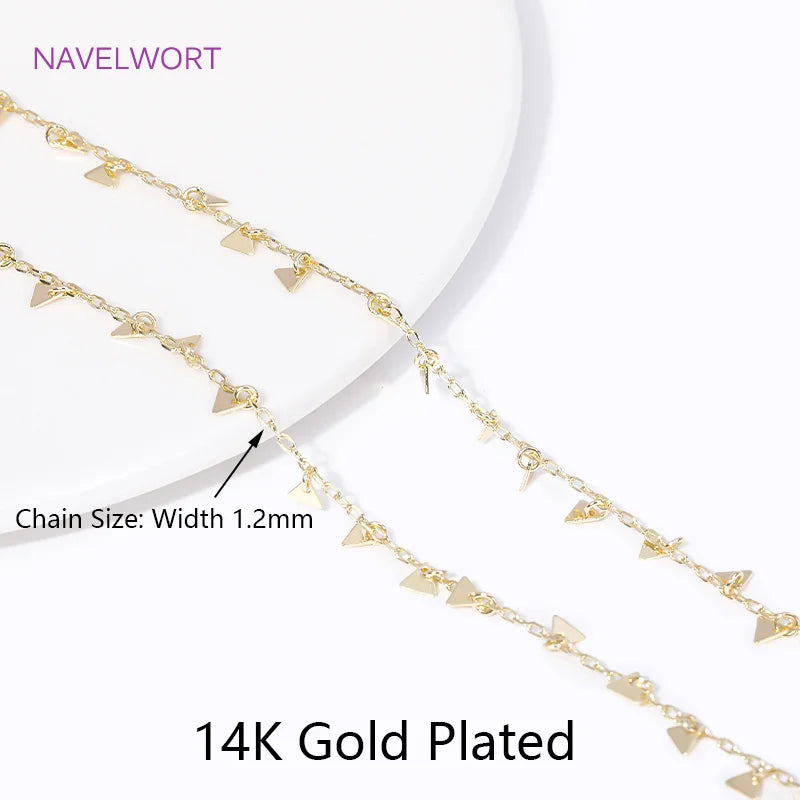 14K Gold-Plated Brass Jewelry-Making Chain