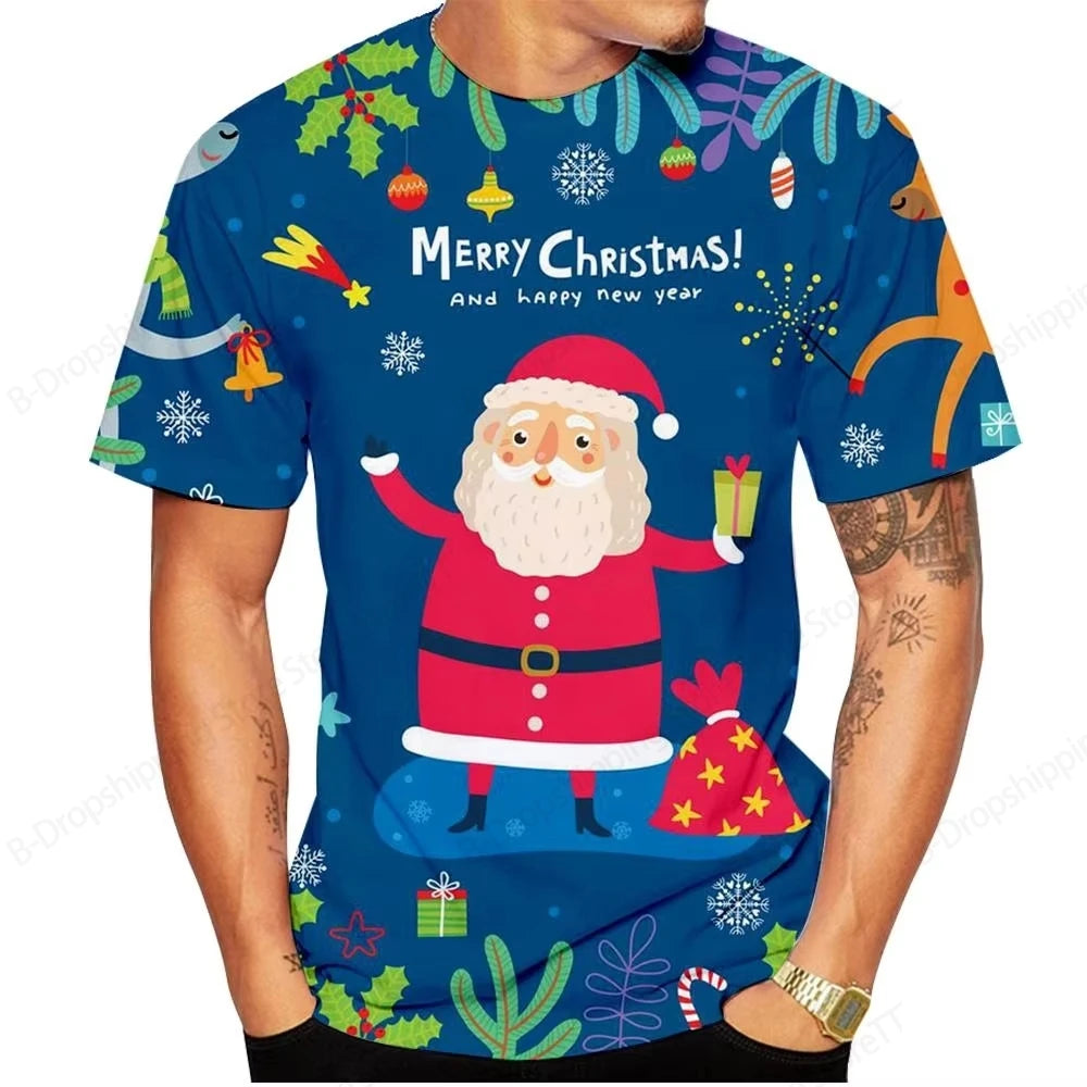 Men’s Santa Claus Christmas Graphic T-Shirt
