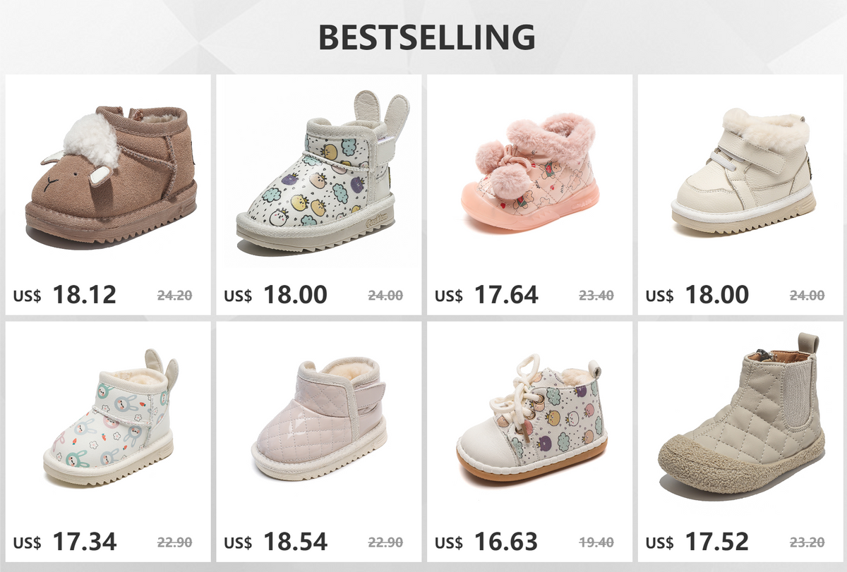 Autumn Winter Baby Girls Boys Genuine Leather Snow Boots Warm Plush Outdoor Infant Toddler Shoes Soft Bottom Kids Children Shoes