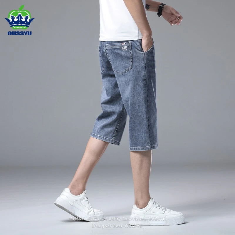 Men’s Baggy Denim Cargo Shorts – 3/4 Length