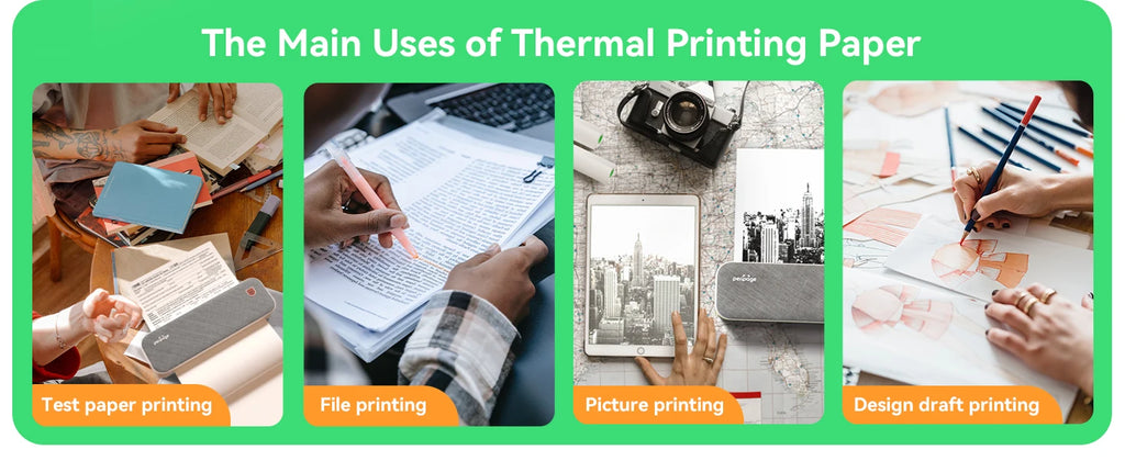 PeriPage 100 Pages Folded A4 Thermal Printer Paper for Long-lasting, 8.5 x 11 Inch for A40 Printer PocketJet HPRT MT800/MT800Q