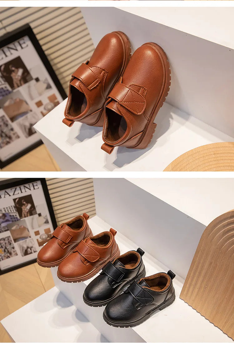 Zapatos de vestir escolares de piel negros para niño
