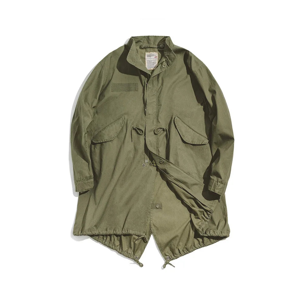 MADEN Men’s Vintage M65 Fishtail Trench Coat