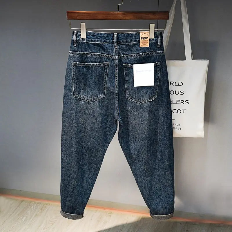 Men’s Japanese-Style Denim Cargo Pants