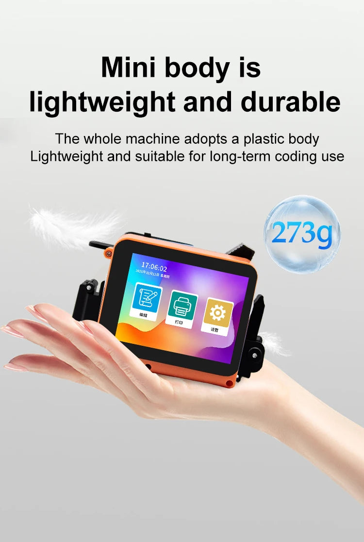 Portable Mini Printer Handheld Inkjet Printer Label Printer Expire Date QRCode Batch Number Pattern Packaging Bag Coding Machine