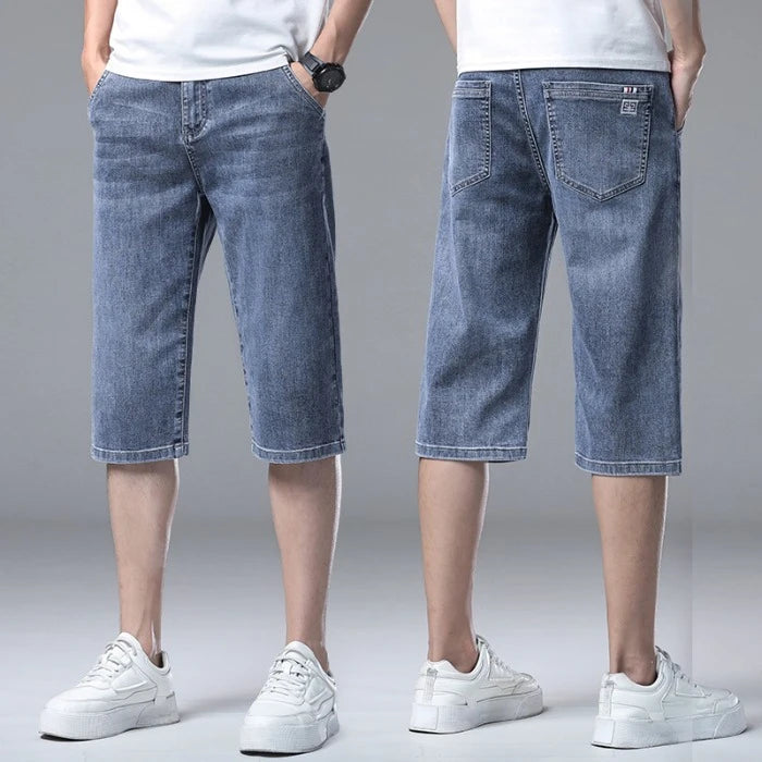Men’s Baggy Denim Cargo Shorts – 3/4 Length