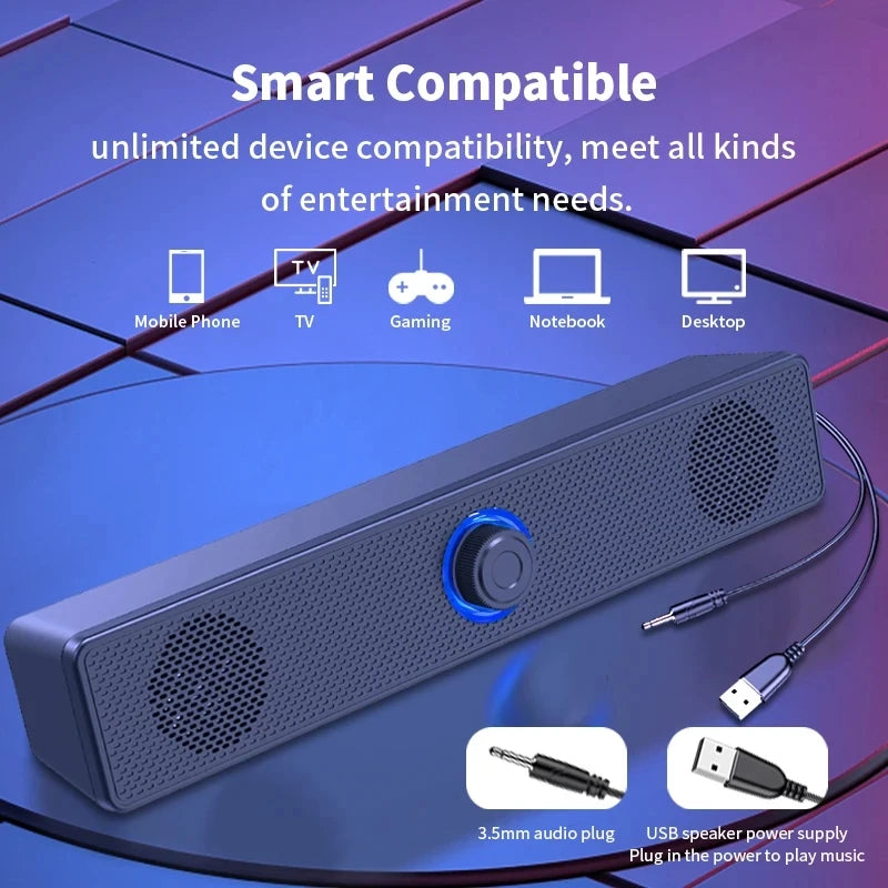 Bluetooth Soundbar for PC, TV & Laptop