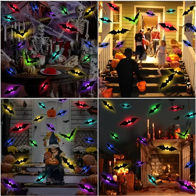 Halloween 3D Bat LED Night Light Wall Decor