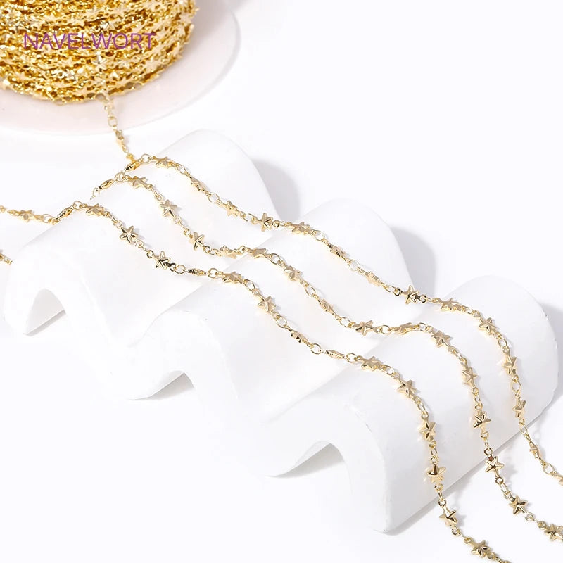 14K Gold-Plated Brass Jewelry-Making Chain