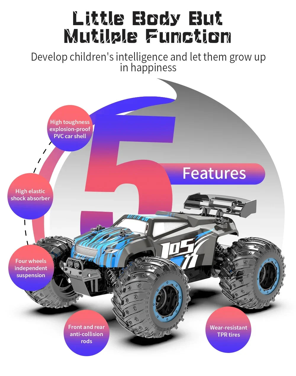 1:18 Remote Control Car 25KM/h with Led Lights 2.4G Inductor RC Off-Road Cars High Speed Brushless Motor Children Toys