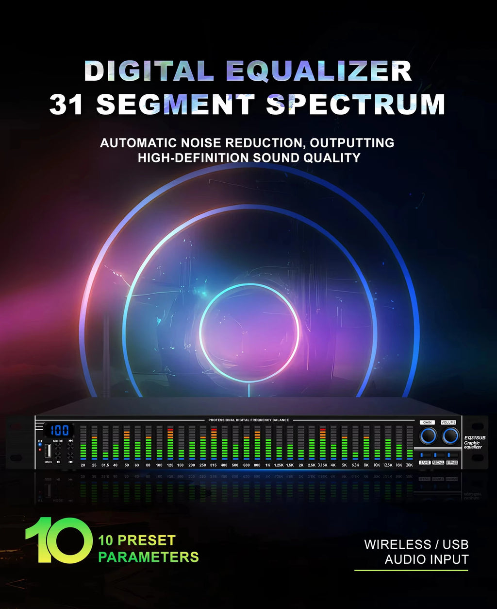 Ecualizador de audio digital de 31 bandas EQ31SUB