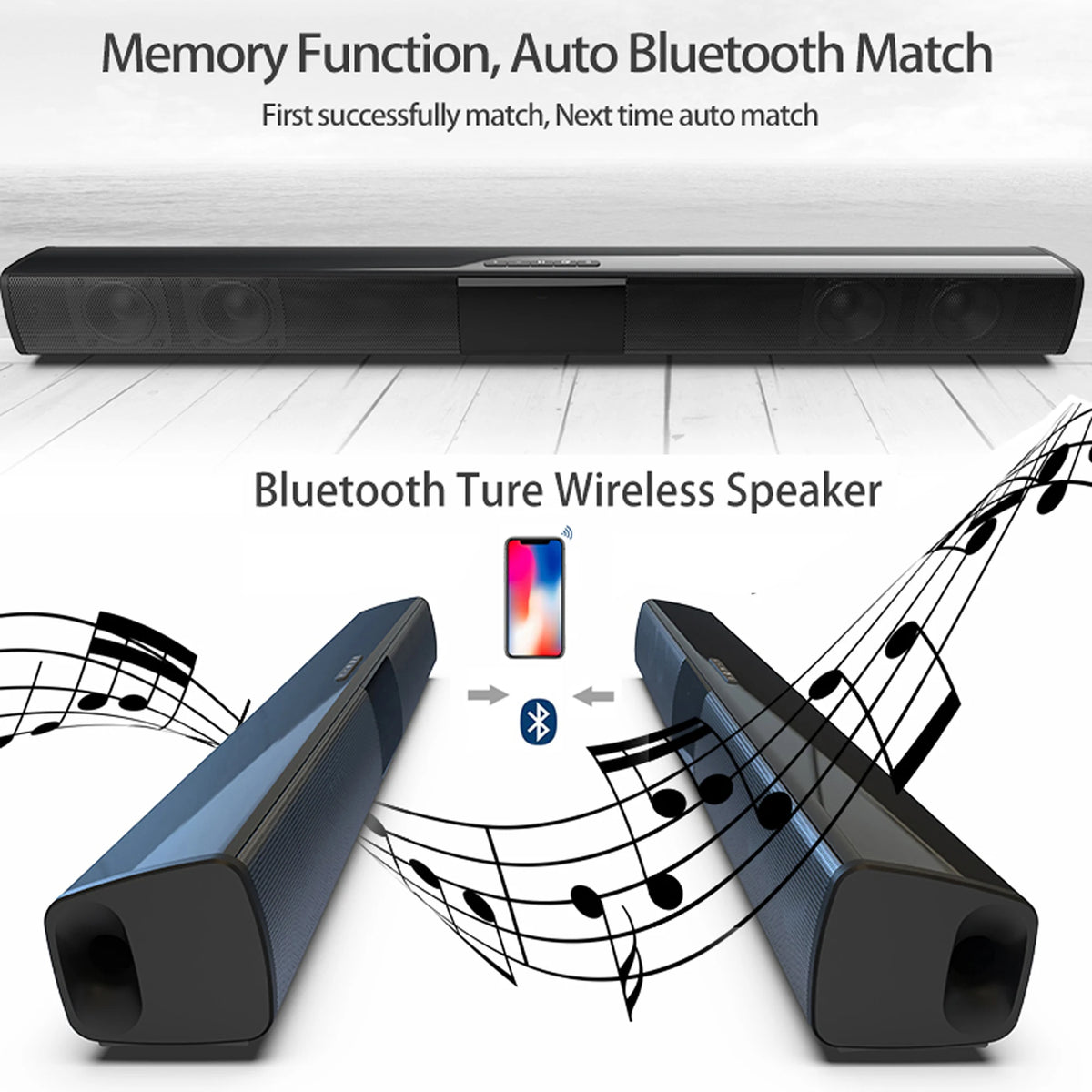 Wireless Subwoofer Soundbar For TV Bluetooth Speaker Sound Bar Box Music Radio FM Big Bocina Bass Blootooth Caixa De Som Coluna