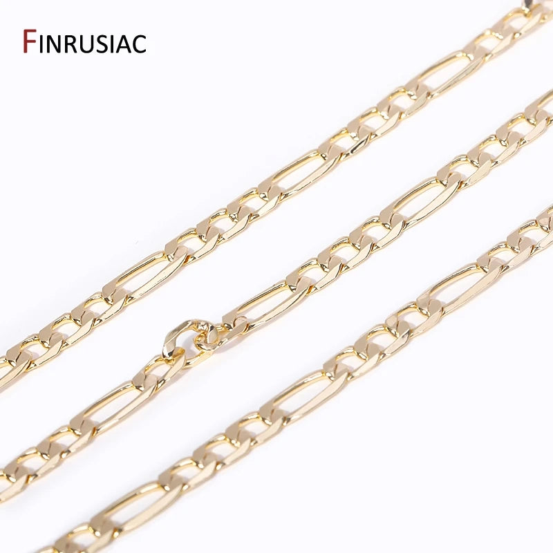 Cadena de latón bañado en oro de 14K para bisutería