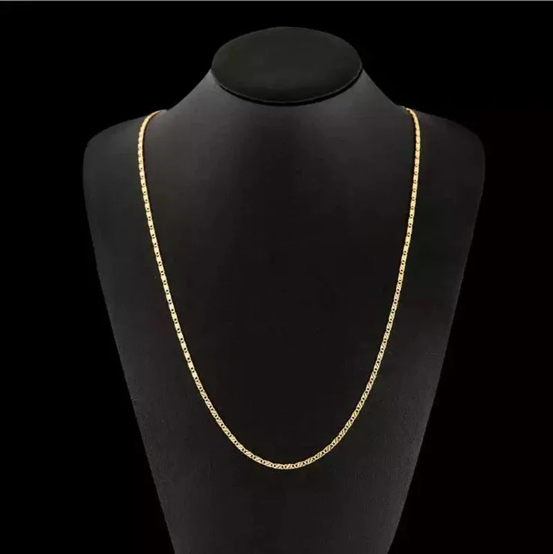 2mm 18K Gold-Color Chain Necklace – 16–30 in