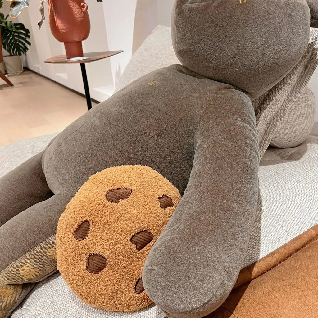 Almohada de peluche de galleta con chispas de chocolate