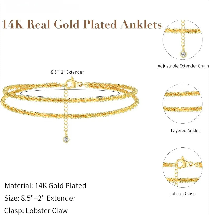 Women’s Layered Gold/Silver Anklet