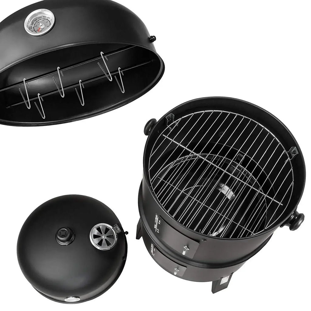 Ahumador y parrilla de carbón 3 en 1