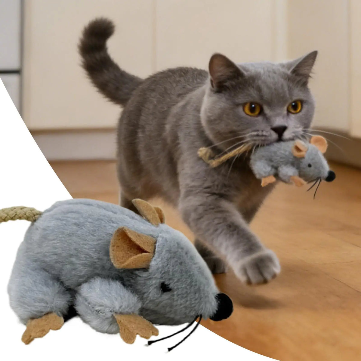 Interactive Plush Mouse Cat Toy with Sound