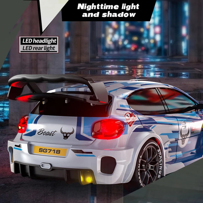 1:24 Remote Control Rally Car,4WD High Speed Remote Control Cars with LED Lights,Drift Car for Boys