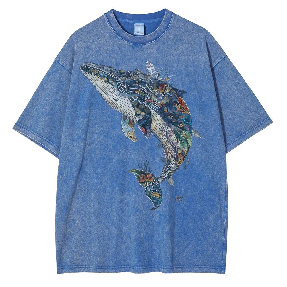 Men’s Whale Print Cotton T-Shirt